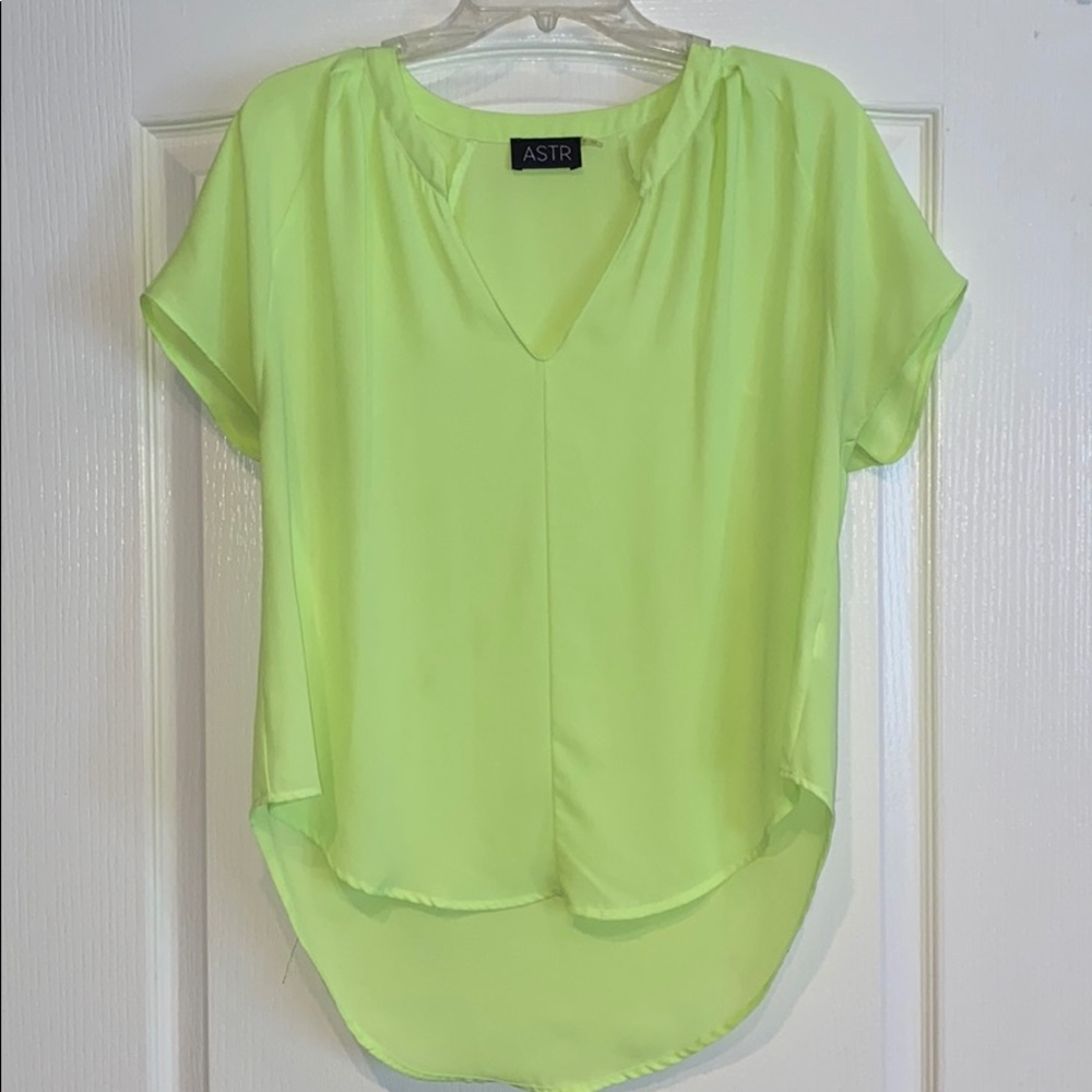 ASTR Neon Yellow Blouse Top M